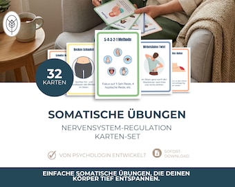 Somatische Übungen Kartenset I Nervensystem Regulation & Vagus Nerv Training Stressbewältigung   Digitaler Download A4