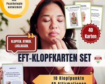 EFT Tapping Card Set – Exercises for Stress Management & Anxiety Relief, Tapping Acupressure, Tapping Guide, Mental Health, Coaching PDF