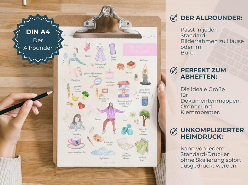 Digitales Selfcare Poster PDF auf Deutsch mit psychologischen Achtsamkeits-Tipps, Infografiken zur Mental Health und visuellen Erinnerungen für Selbstfürsorge, Stressabbau und innere Ruhe. Druckbare Wanddeko und Psychologie-Kunstdruck für Praxisräume, Therapiezimmer, Büro, Homeoffice und Schlafzimmer. Idealer digitaler Wandkunst-Download zum Ausdrucken für Psychologen, Therapeuten, Coaches, Mental Health Decor und achtsame Geschenke.