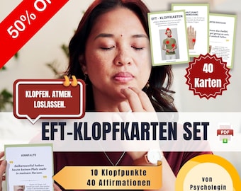 EFT Tapping Card Set – Exercises for Stress Management & Anxiety Relief, Tapping Acupressure, Tapping Guide, Mental Health, Coaching PDF