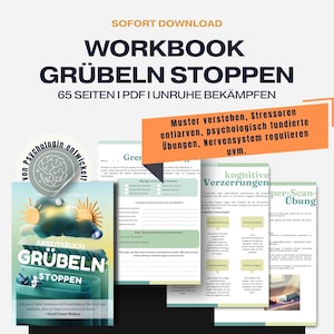 Caderno de Exercícios para Parar de Ruminar (PDF) | Exercícios de Psicologia para Paz Interior | Acabe com o Carrossel de Pensamentos | Atenção Plena e Redução do Estresse | Download Digital