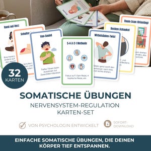 Somatische Übungen Kartenset I Nervensystem Regulation & Vagus Nerv Training Stressbewältigung   Digitaler Download A4