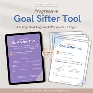 Goal Setting Tool: Goal Sifter Workbook Life Coaching Worksheet for Identity Aligned Goals, Digital Printable A4 US Letter PDF