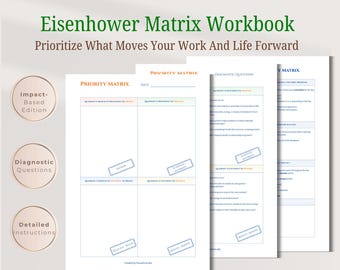Eisenhower Matrix • Task Priority Grid for Goal Setting & Decision Making • Printable PDF