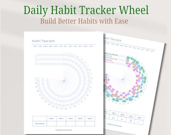 Daily Habit Tracker Self Care Planner Monthly Fitness Wellness Healthy Routine Printable PDF A4 US Letter