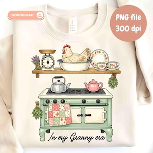 In My Granny Era PNG Grandma Core Shirt PNG Vintage Thrifted Cottage Core Kitchen Sublimation Design (Digital Download)