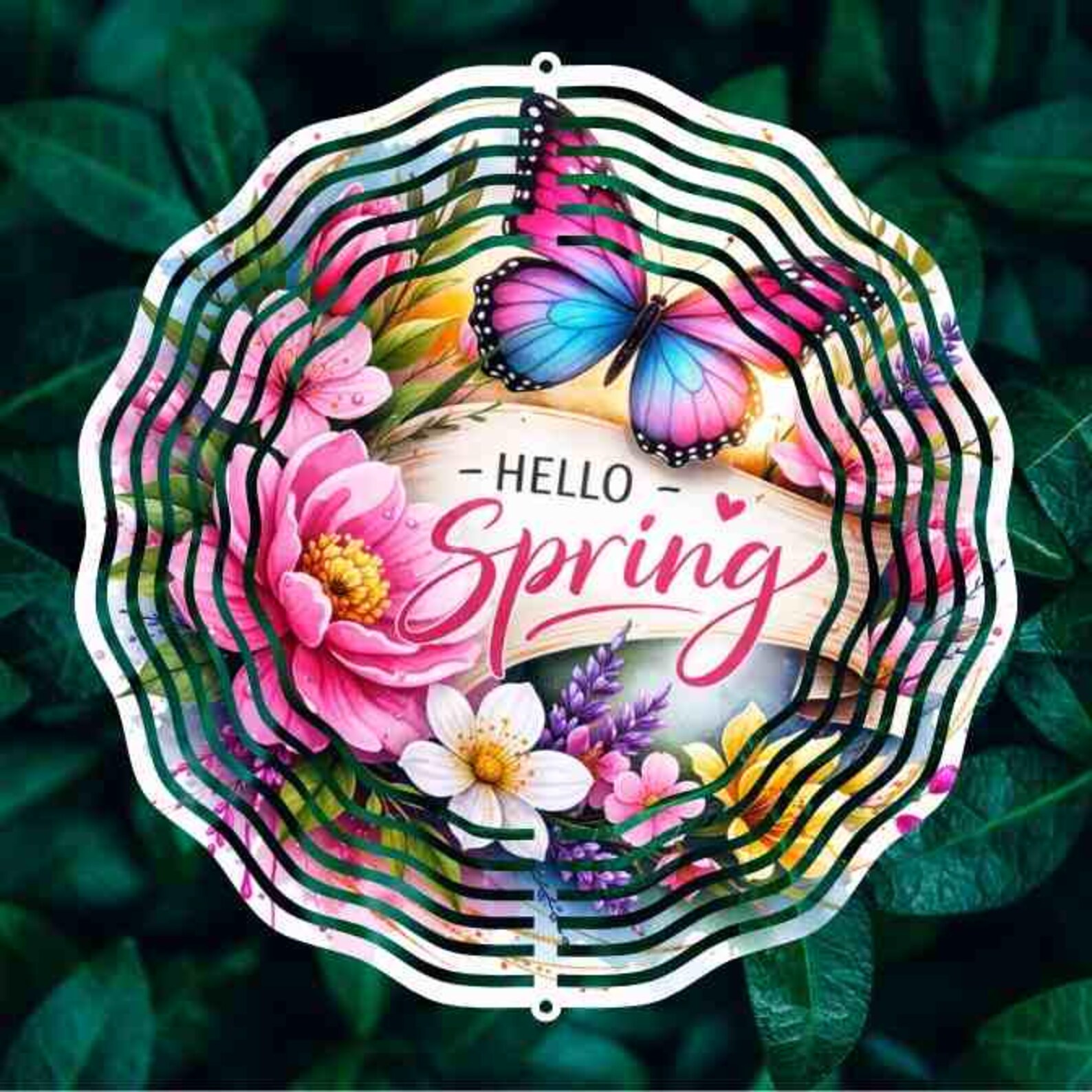 Spring Wind Spinner Hello Spring Wind Spinner PNG Floral Butterfly Sublimation Design ...