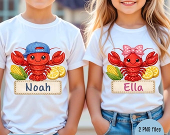 Temporada de cangrejos de río PNG, camiseta infantil de pez cuervo, diseño de sublimación colorido (descarga digital), mariscos del sur PNG, aplique falso para niño y niña