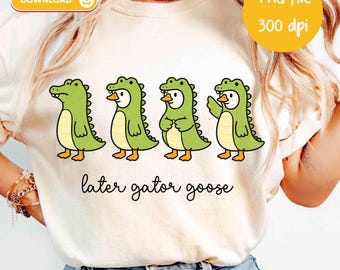 Later Gator Goose PNG Beach Shirt PNG, Summer Sublimation Design (Digital Download), Coastal Silly Alligator Goose, Respect The Locals