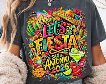 Let's Fiesta PNG Colorful Mexican Sublimation Design (Digital Download) CInco De Mayo Shirt PNG San Antonio 2026