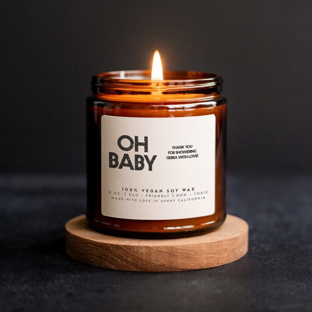 Oh Baby Candle | Baby Shower Gift Favors | Expectant Mother & New Mom ...