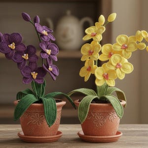 Orchid and Lily Crochet Pattern, Flower Home Decor (PDF Pattern)