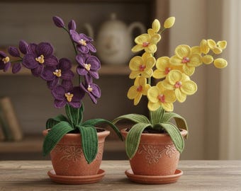 Orchid and Lily Crochet Pattern, Flower Home Decor (PDF Pattern)