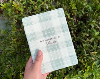 Green Plaid Kindle Cover, Paperwhite Case with Strap, Personalized Kobo Case, Custom Ereader Cover, Kindle Accessorie Gift, Auto Wake/Sleep