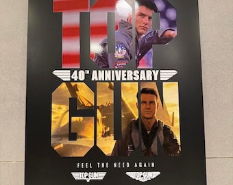 Póster del 40 aniversario de Top Gun, con Tom Cruise como Maverick (película clásica).