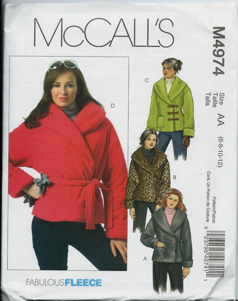 4974 McCall/'s ~ Misses/' Lined Jackets ~ Uncut Factory Folded