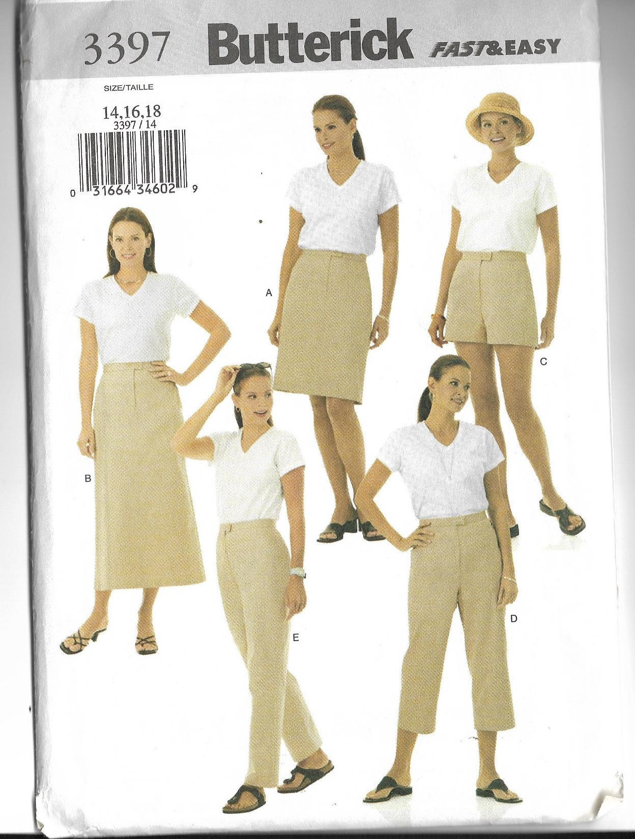 Butterick Skirt And Pants 4579 Misses'Miss Petite Top Uncut and Factory Folded