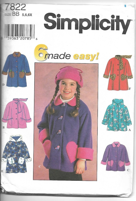 Simplicity 8781 Its So Easy Dog Coats With Hood 3 Sizes Sewing Pattern