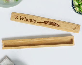 Bulk Custom Engraved Bamboo Chopsticks Case Box – Personalized Eco-Friendly Wedding Favor Gift