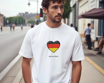 Personalized T-shirt with a Germany heart and your own text – every country available – World Cup fan