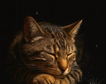 Chat · Décoration murale douce · Impression d'art poétique · Téléchargement numérique · Décoration pour amoureux des chats