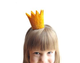 Crown Headband - Girl headband - Crown - yellow - golden