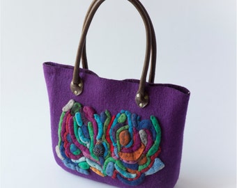 Handmade handbag - purple - OOAK - ready to ship