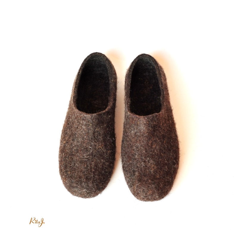 Felt Slipper - Natural Brown