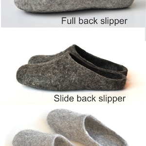 Handmade eco friendly felted slippers from natural wool grey image 4