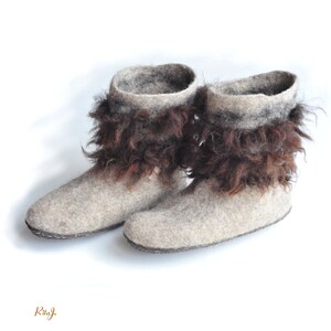 fatface grey fifi felted house shoes