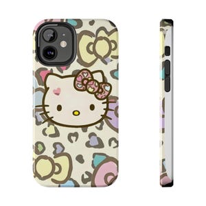 Hello Kitty pastel leopard bow Tough Phone Case | cute character iPhone case image 18