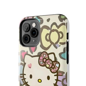 Hello Kitty pastel leopard bow Tough Phone Case | cute character iPhone case image 9