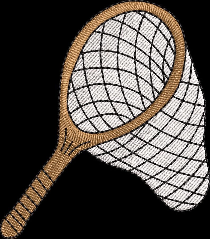 Fishing Net Design, Wooden Handle Landing Machine Embroidery File ...