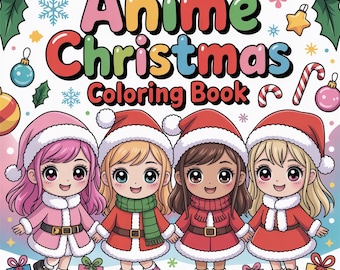 90 Anime Halloween Girls Coloring Book, Cute Coloring Pages, Anime Cozy Book For Adults and Kids, Digital Download, Printable PDF File.