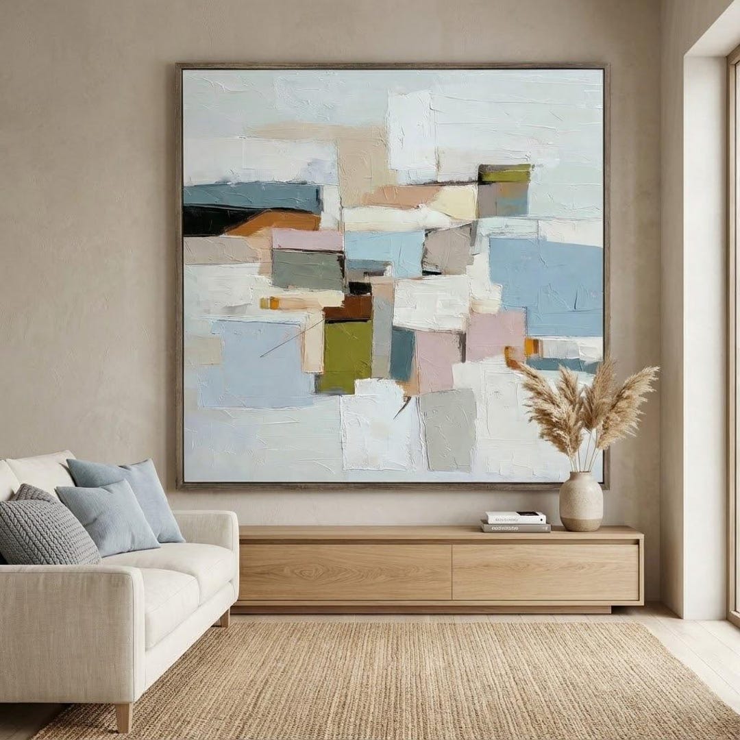 Original Abstract Impasto Oil Painting Large Wall Art Oversized Modern ...