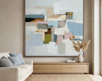 Original Abstract Impasto Oil Painting Large Wall Art Oversized Modern Canvas #CXS006