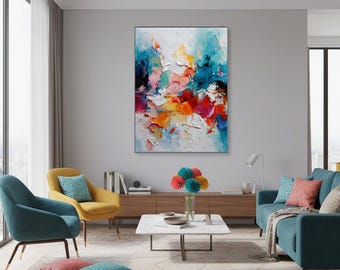 Vibrant Floral Oil Painting | Large Textured Abstract Art #CXV013