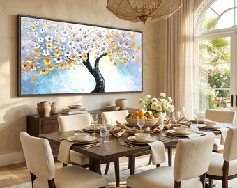 Vibrant Blooming Flower Tree Art #HHH021