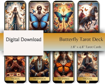 Baraja de Tarot Mariposa - 78 Cartas Místicas para la Adivinación