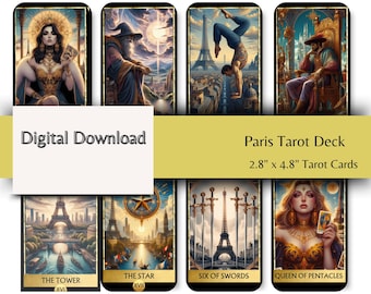 Paris Tarot Deck (78 Card Set) - Modern Cityscape Art (Digital Download)