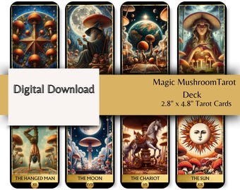 Magic Mushroom Tarot Deck: 78 Psychedelic Fantasy Cards (Digital Download)
