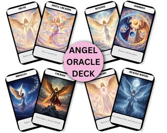 Printable Angel Oracle Card Deck: Wings of Light (Digital Download)