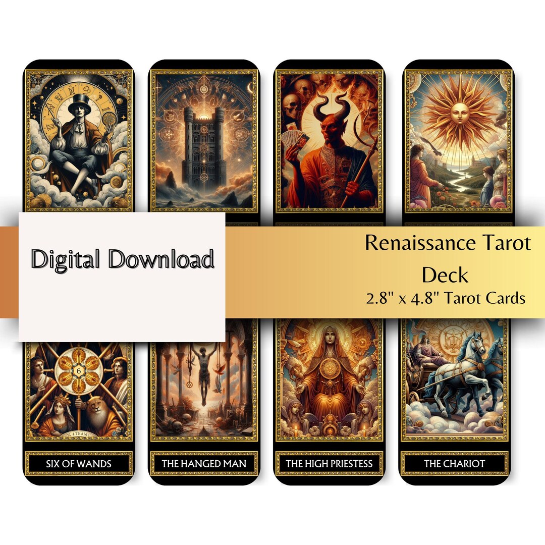 Trading Card Renaissance Renaissance Tarot Deck, Classic Art Printable (digital Download) - Etsy
