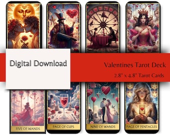 Valentines Tarot Deck: 78 Romantic Love Cards (Digital Download)