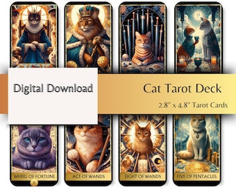 Cat Tarot Deck: 78-Card Feline Oracle (Digital Download)