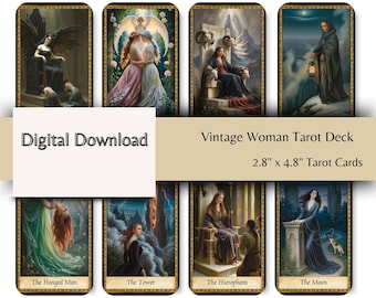 Vintage Woman Tarot Deck – Elegant Feminine Cards (Digital Download)