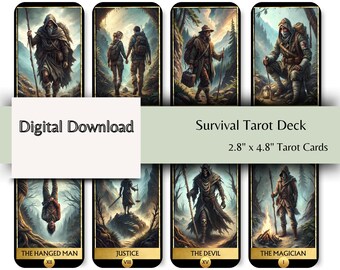 Wilderness Survival Tarot Deck – 78 Card Post-Apocalyptic Adventure (Digital Download)