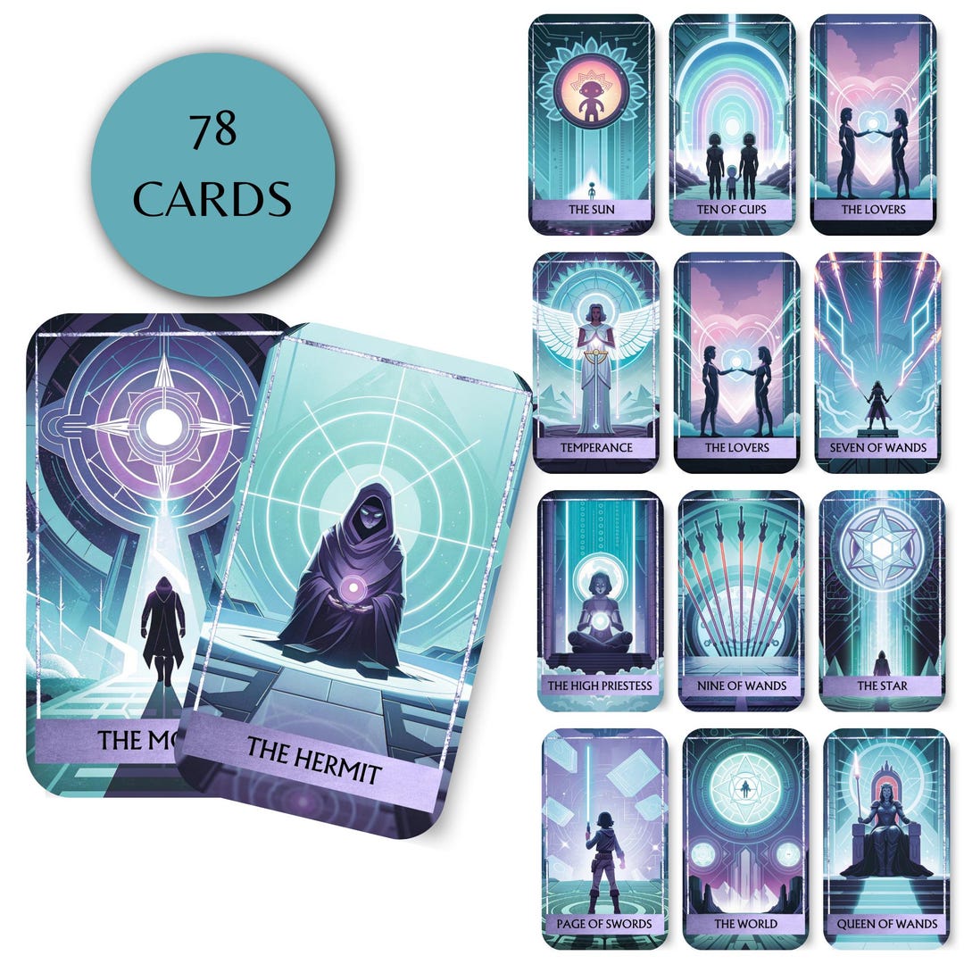 Futuristic Tarot Deck – 78 Card Sci-fi Cyberpunk Printable (digital ...
