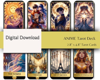 Anime Tarot Deck: 78 Digital Cards for Divination (Instant Download)