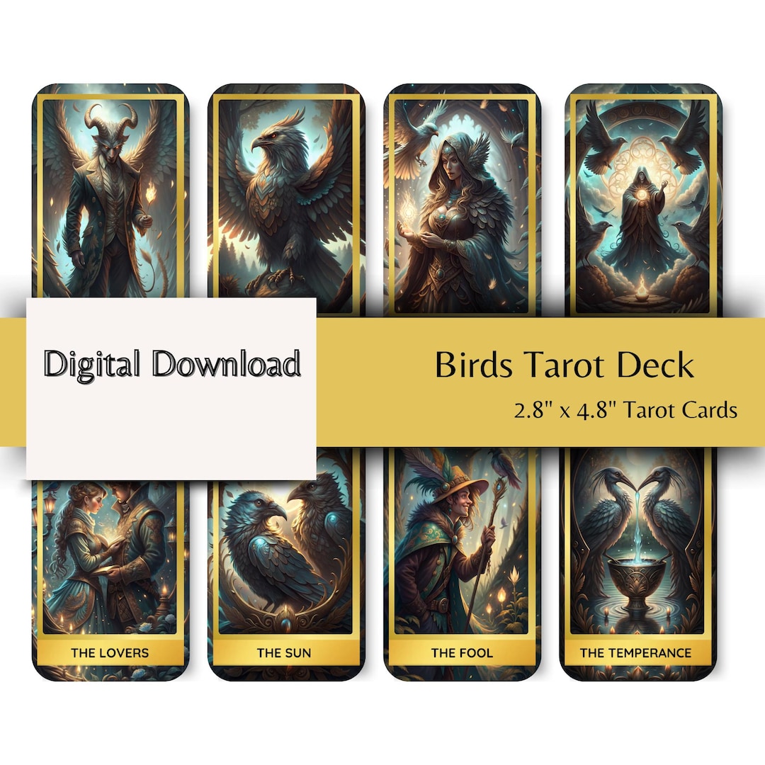 Birds Tarot Deck – Mythical Avian Fantasy, 78-card Printable (digital ...